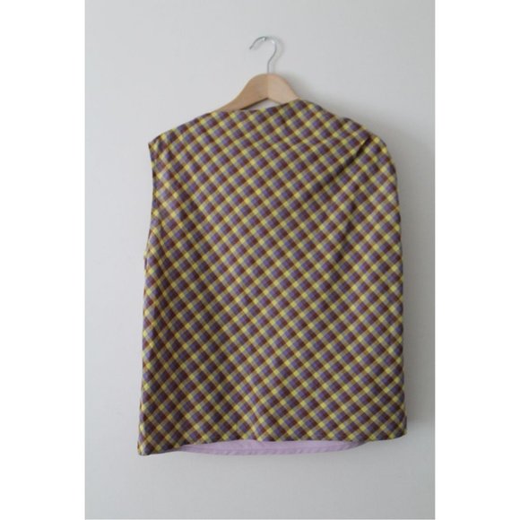 Tory Burch Veronica Plaid Ruched Top Mallow Pink Size 8 - Picture 7 of 11